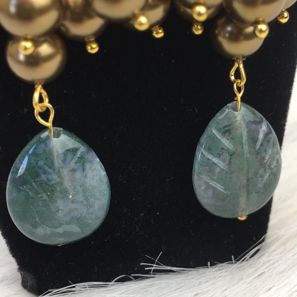 ❤️SOLD❤️Swarovski bronze beaded gold earrings - Picture 4 of 5